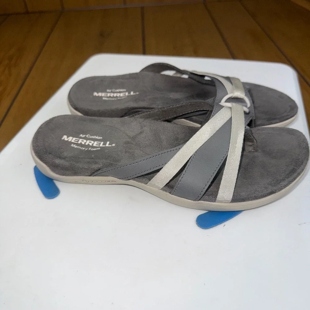 Merrell Terran Post II Charcoal Grey Memory Foam Sandals Womens 5 J000498